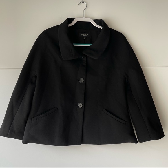 Talbots Women's Plus Size Black Blazer Jacket Coat Wool Blend Jacket, Sz 14 - Picture 9 of 16